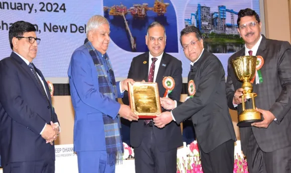 Mr. Jagdeep Dhankhar presents SCOPE Awards to RITES CMD and Director Finance