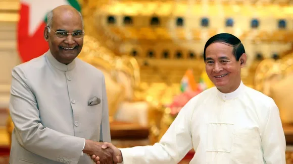 President Hosts President Of Myanmar; Says Myanmar Stands At The Confluence Of India’s ‘Act East Policy’