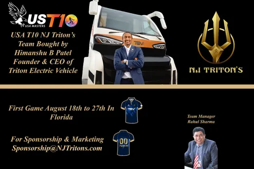 TEV’s MD Himanshu Patel Enters in the Game of Cricket by Buying NJ Tritons’ Team of US Masters T10 League
