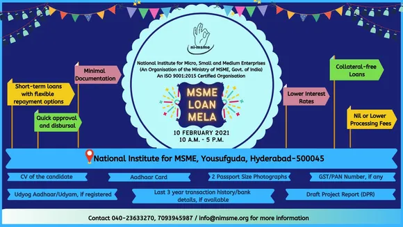 National Institute of MSME to Organise MSME Loan Mela