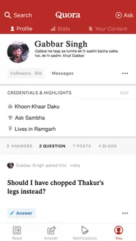 Bollywood characters on Quora