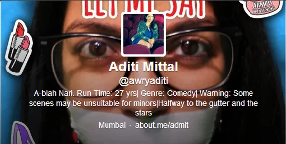 Aditi Mittal  on Twitter
