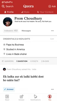 Bollywood characters on Quora