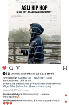 Deepika's comment on gully boy trailer