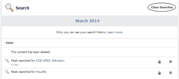 How to delete your facebook  Search history
