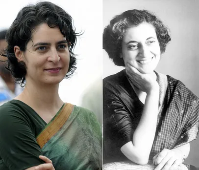Priyanka Gandhi and Indira Gandhi