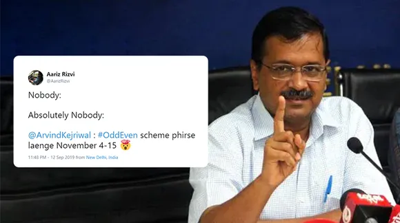 Odd Even Rule is back in Delhi and Netizens have the perfect reaction for it