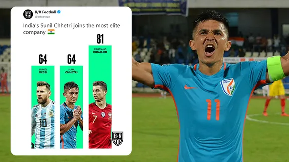 Sunil Chhetri & Leo Messi now equals, Twitter euphoric over new record by Indian captain!