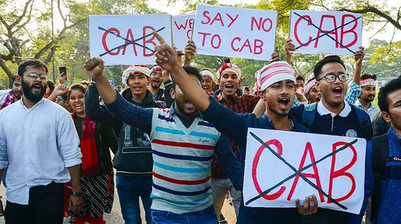 People protest against the Citizenship Amendment Bill passed by the Lok Sabha