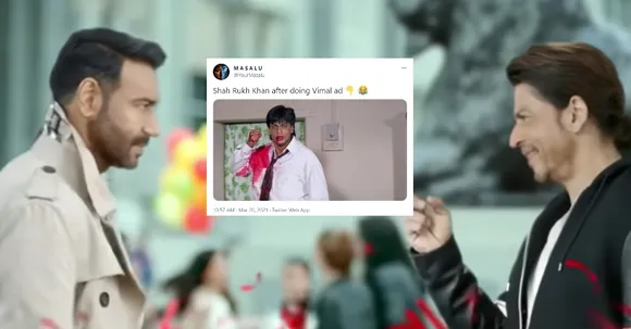 SRK joins Ajay Devgn for Vimal ad and memes trend on Twitter