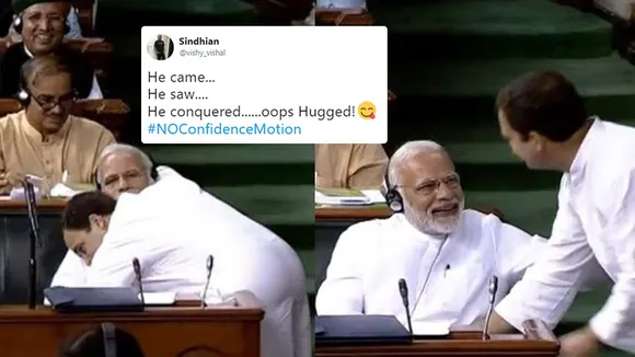 Rahul Gandhi's 'jaadu ki jhappi' to the PM is the BEST meme hook EVER!
