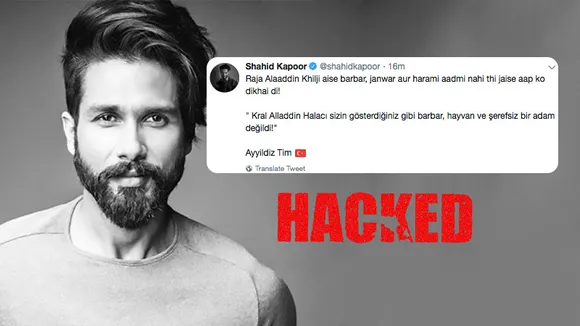 Shahid Kapoor's Instagram and Twitter accounts hacked