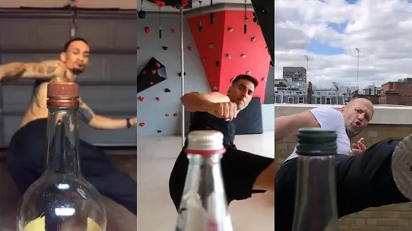 Celebrities are unscrewing bottles with foot now with the #BottleCapChallenge !