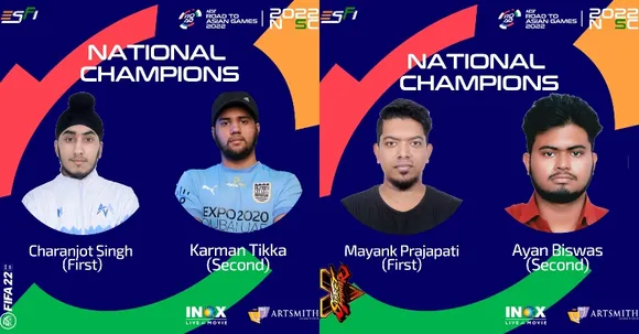 Charanjot Singh and Mayank Prajapati to represent India in FIFA Branded Soccer Games and Street Fighter V at the 2022 Asian Games