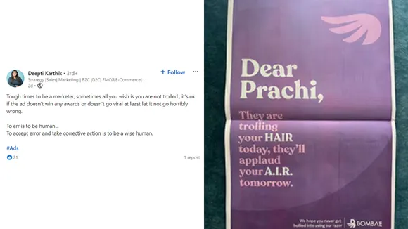 Bombay Shaving Company's ad mentioning Prachi Nigam sparks an online debate