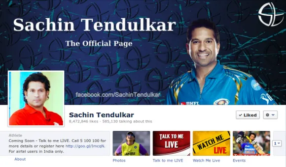 Sachin Tendulkar Facebook Page