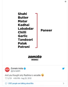 Zomato Radhika Apte