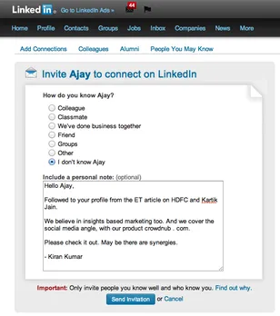 LinkedIn Request to Connect