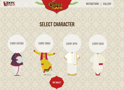 KFC Currycature on Facebook characters