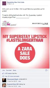 social media campaign review maybelline new york india superstay facebook