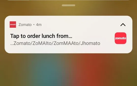 Zomato push notification
