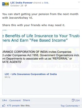 Lic Facebook Post