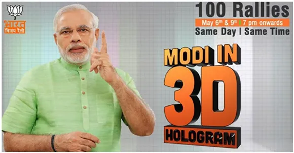 modi in 3D hologram