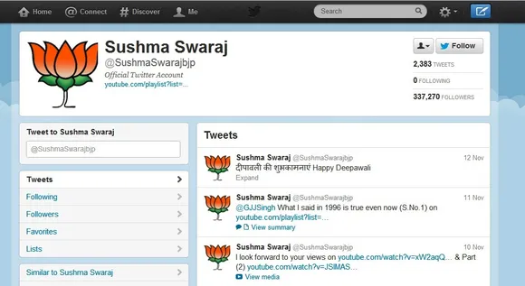 Sushma Swaraj Twitter Account
