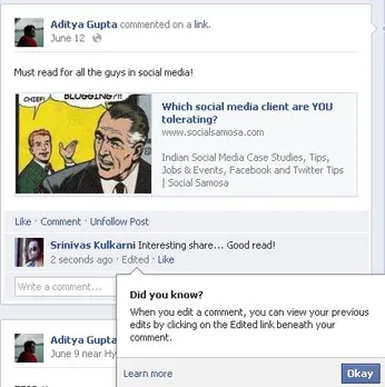 View  Editied History of Comments on Facebook