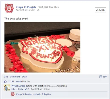 Kings XI Punjab Facebook Cake