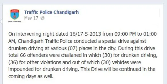 Chandigarh Traffic Police on Facebook