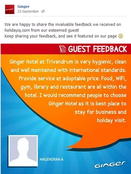 Ginger Hotel Customer Feedback
