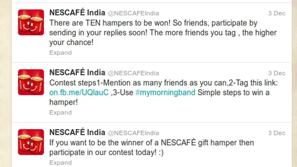 nescafe tag campaign, Coffee brand tag campaign, Coffee brand Twitter Campaign