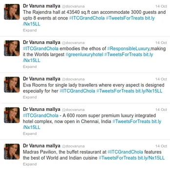 ITC Grand Chola Twitter Spam