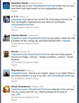 Rajasthan Royals Twitter Active stream