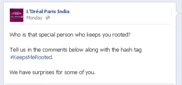 L’Oreal Paris India Facebook Hashtags