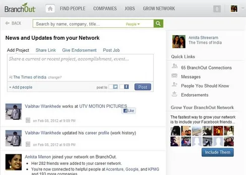Professional Networking : Branchout
