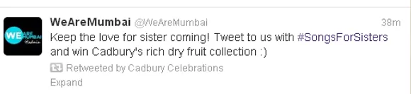 cadbury celebrations songs for sisters tweet1