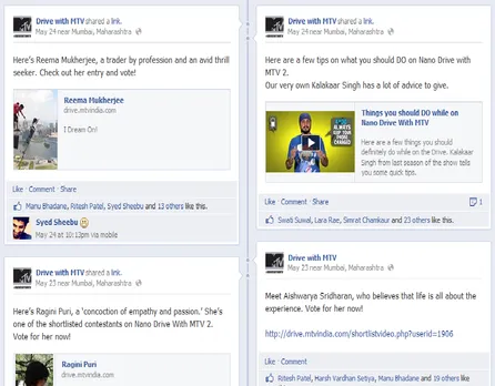 nano drive with MTV  facebook screen shot