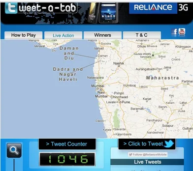 Reliance 3G Tweet-a-Tab contest