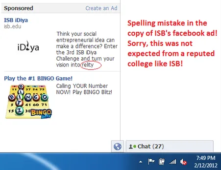 ISB, Facebook AD