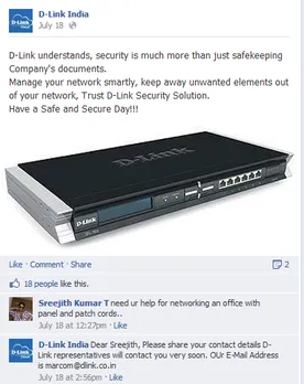 D Link India Facebook Post