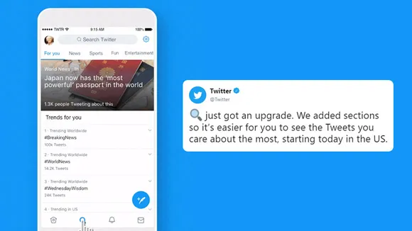 Twitter updates Search Tab with new categories