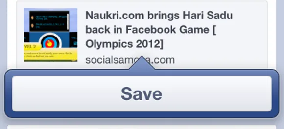 Facebook's New Feature: Save For Later 
