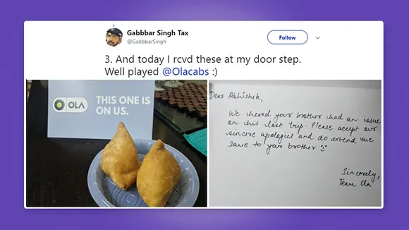 When Ola Cabs sent samosas to an influencer