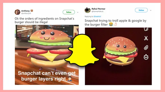 Snapchat Burger AR lens trolls Apple and Google