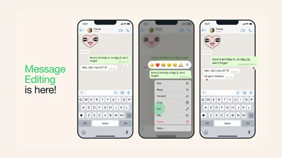 New WhatsApp feature: Users can now edit their messages
