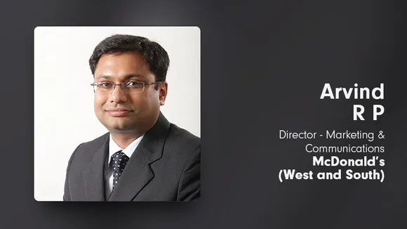 Arvind R P joins McDonald’s (West and South) as Director-Marketing & Communications