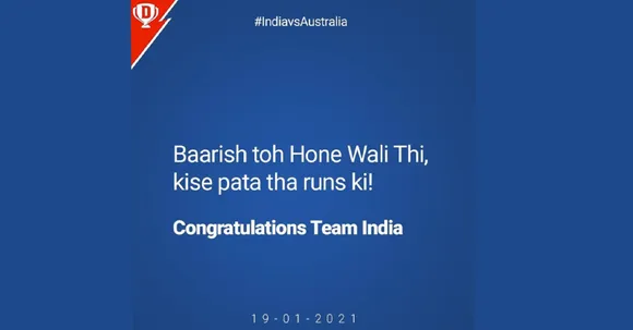 #IndVsAus brand creatives celebrate the country's historic win