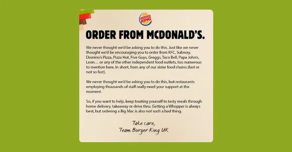 How Burger King 's 'Order from McDonald's' ad performed on social media...